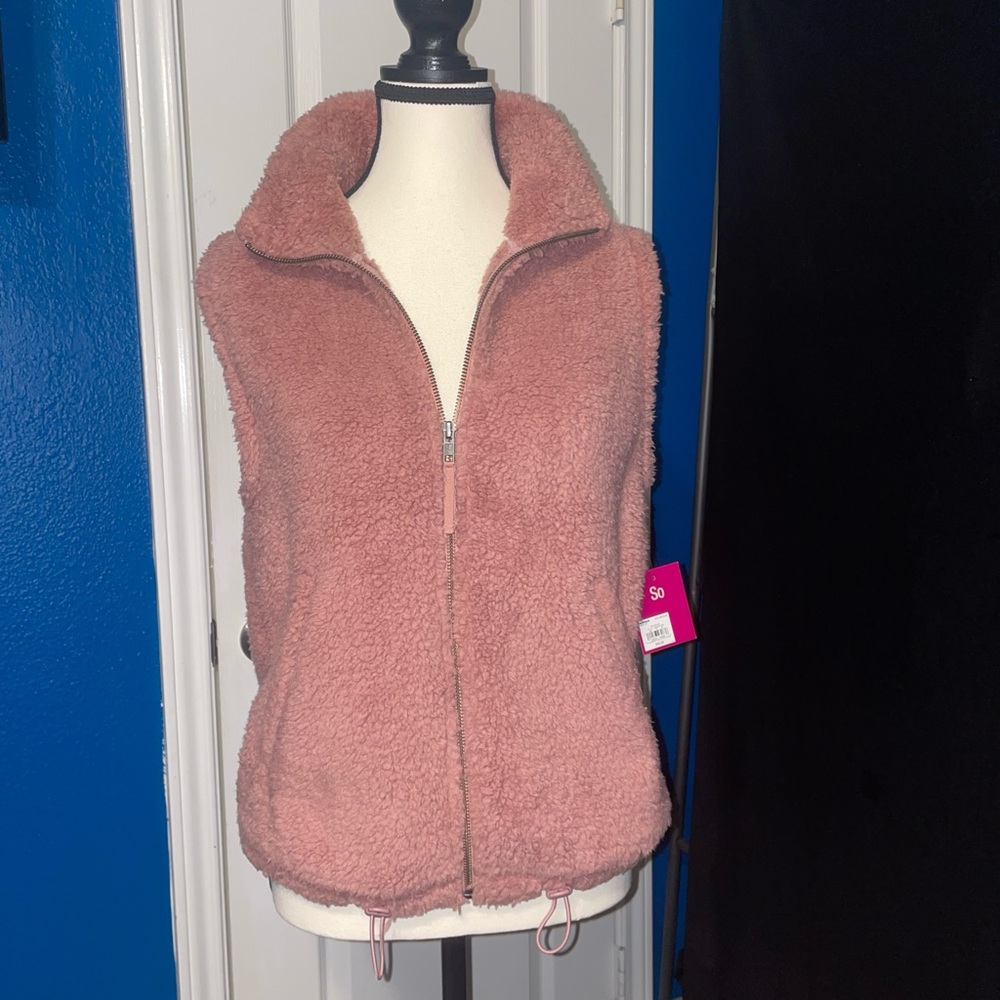 Pink Sherpa Fleece Vest